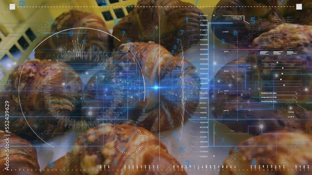 Poster animation of data processing over croissants