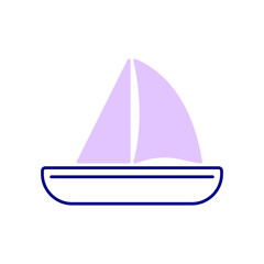 Boat Icon, Enjoy the Edge of the Ocean or Lake in a Small Boat.