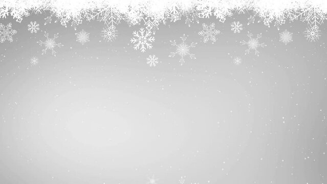 Animation of snowflakes over snow falling
