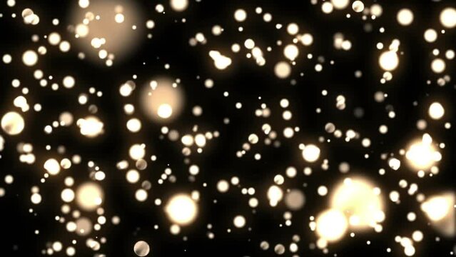 Animation of abstract pattern over floating illuminated dots over black background