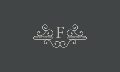 Initial letter F. Abstract fancy logo with monogram icon in elegant style