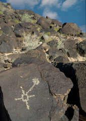 Petroglyph at Boca Negra Canyon at Petroglyph National Monument in Albuquerque, New Mexico
