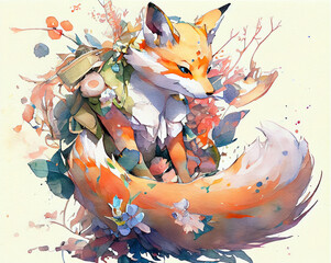 Portrait of a cute fox 