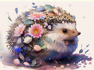 Portrait of a cute hedgehog 