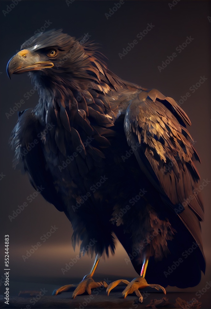Poster a bird with a very large. generative ai
