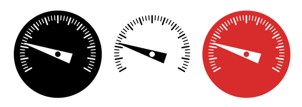 Speedometer icon. Car speed indicator icons isolated on white background. Vector clipart.