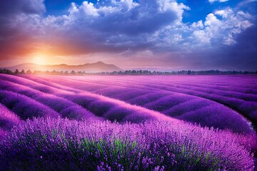 Fototapeta na wymiar lavender field beautiful landscape