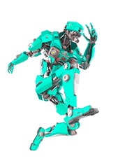 cyber mech is jumping fast