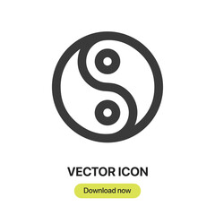yin-yang icon vector sign symbol