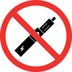 No vaping sign. Forbidden Signs and Symbols.