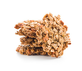 Oatmeal cookies isolated on white background.