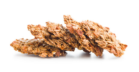 Oatmeal cookies isolated on white background.