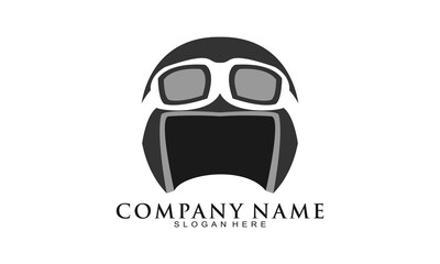 Helmet with glasses vector logo