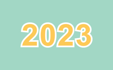 Green background with number 2023 - 2023 year.