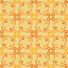 Seamless tile pattern in traditional style. Simple abstract spiral shapes. Flat vector graphics.