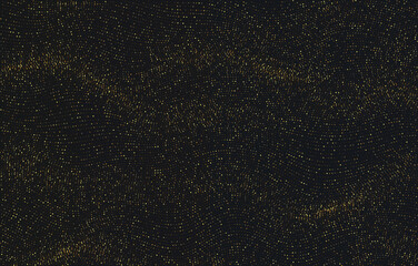 Fototapeta na wymiar Abstract vector texture background with golden shiny sparkling dots. Full frame texture design with gold particles on dark .