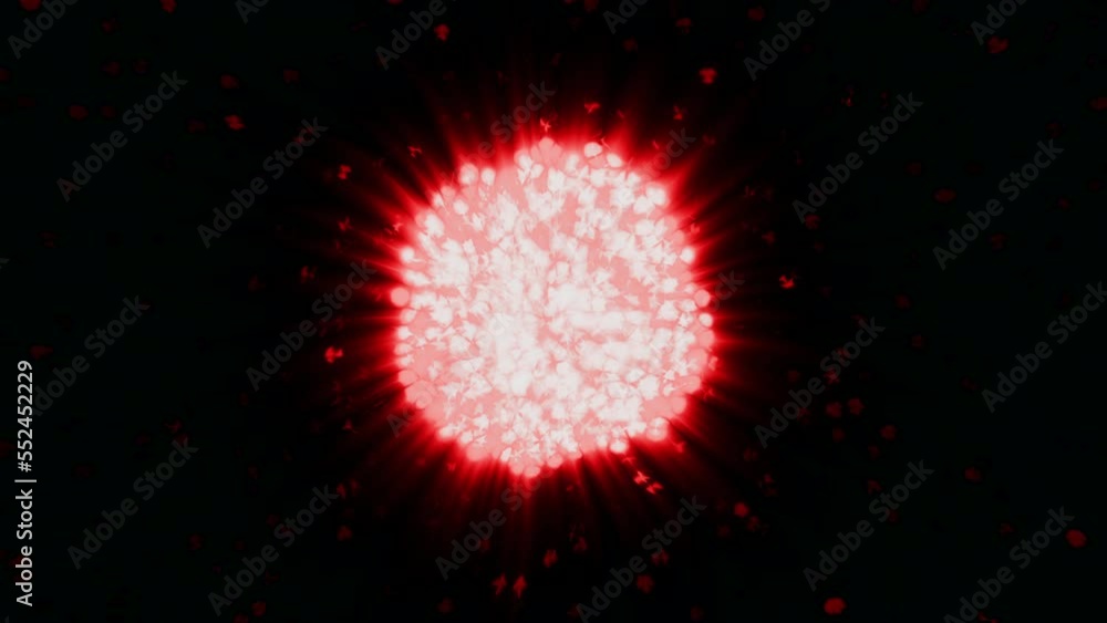 Poster cosmic explosion with formation of ball. motion. bright explosion of cosmic star with formation of p