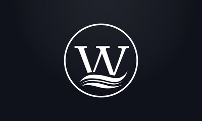 Water wave logo letters vector and water wave symbol icon letter