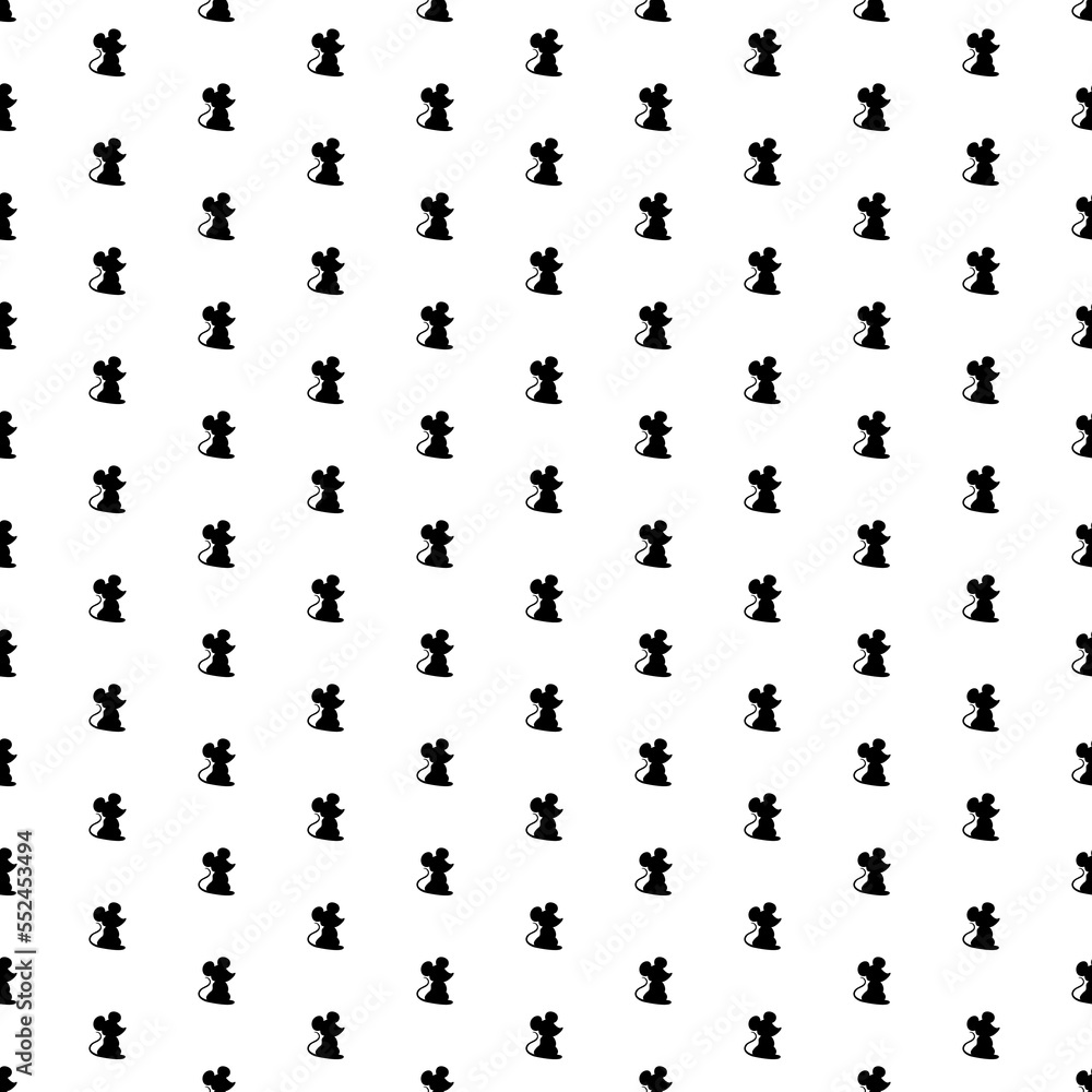 Poster Square seamless background pattern from black mouse symbols. The pattern is evenly filled. Vector illustration on white background