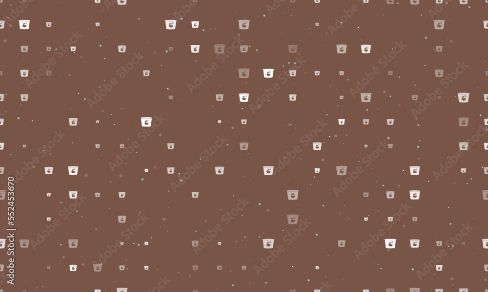 Poster seamless background pattern of evenly spaced white instant noodles symbols of different sizes and op