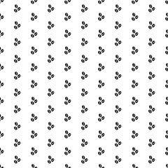 Square seamless background pattern from black coffee beans symbols. The pattern is evenly filled. Vector illustration on white background