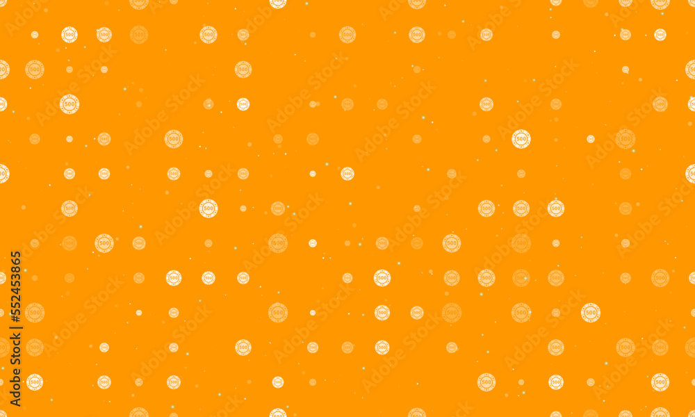 Poster seamless background pattern of evenly spaced white poker chip symbols of different sizes and opacity