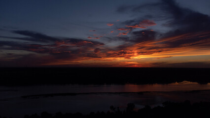 sunset over the river