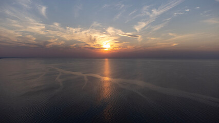 sunset over the lake