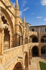 Jeronimos monastery. Manueline style decoration architecture. Lisbon, Portugal