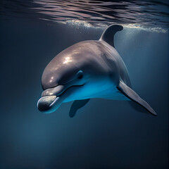 Obraz premium dolphin in the water - generative AI