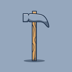 Vector illustration of hammer in cartoon style