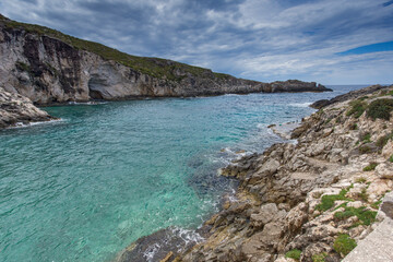 Panorama of coastline of Zakynthos Island, Greece