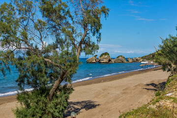 Panorama of coastline of Zakynthos Island, Greece
