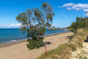 Panorama of coastline of Zakynthos Island, Greece
