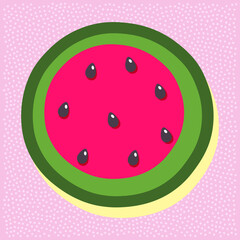 Watermelon fruit style alphabet text, letter O