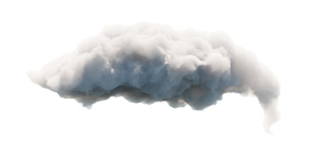Realistic fluffy dense clouds on a png transparent background. Element for your creativity	