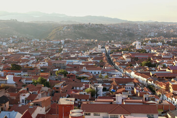 Fototapeta na wymiar Panoramic view of the city of Sucre, Bolivia.