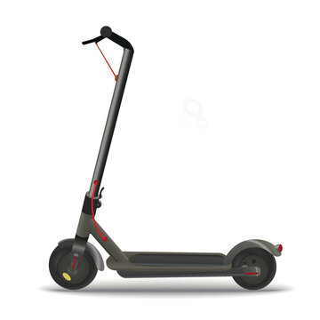 electric scooter, realistic 3d vector illustration