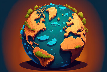 digital globe of the earth. Generative AI