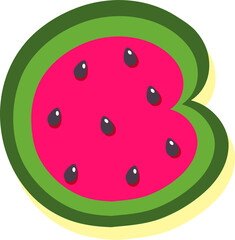 Watermelon fruit style alphabet text, letter C