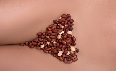 beans background. Sexy body. Sensual. Photo. Erotica. 