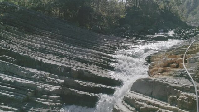 waterfall in the mountains