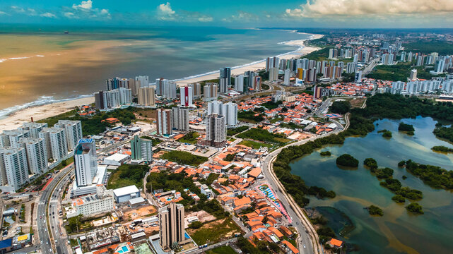 Praia Bairro Ponta dAreia Litoral Sao Luis Maranhao Nordeste Pradios Imobiliario Construcao Arquitetura Paisagem Engenharia Vista Aerea Turismo Viagem Viajar Lagoa Lagoa Jansen Drone