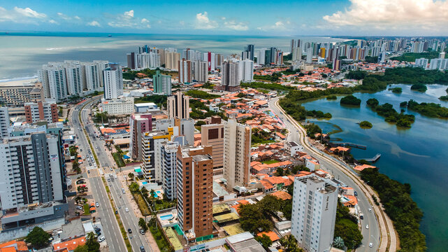 Praia Bairro Ponta dAreia Litoral Sao Luis Maranhao Nordeste Pradios Imobiliario Construcao Arquitetura Paisagem Engenharia Vista Aerea Turismo Viagem Viajar Lagoa Lagoa Jansen Drone