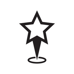 Maps pin with star icon. Map pointer with star icon.
