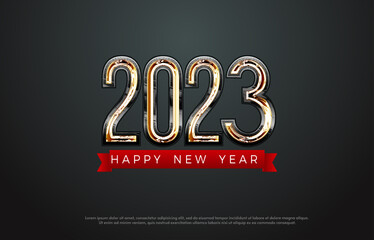 2023 new year banner poster background with style model number,