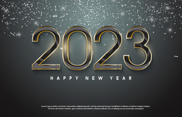 Fototapeta na wymiar 2023 new year banner poster background with style model number,