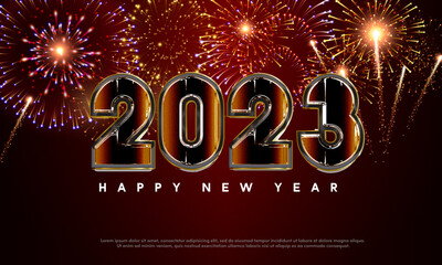 2023 new year banner poster background with style model number,