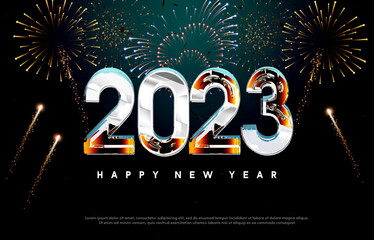 2023 new year banner poster background with style model number,
