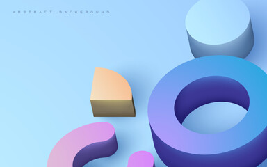 Abstract 3d background, modern geometric shape vector